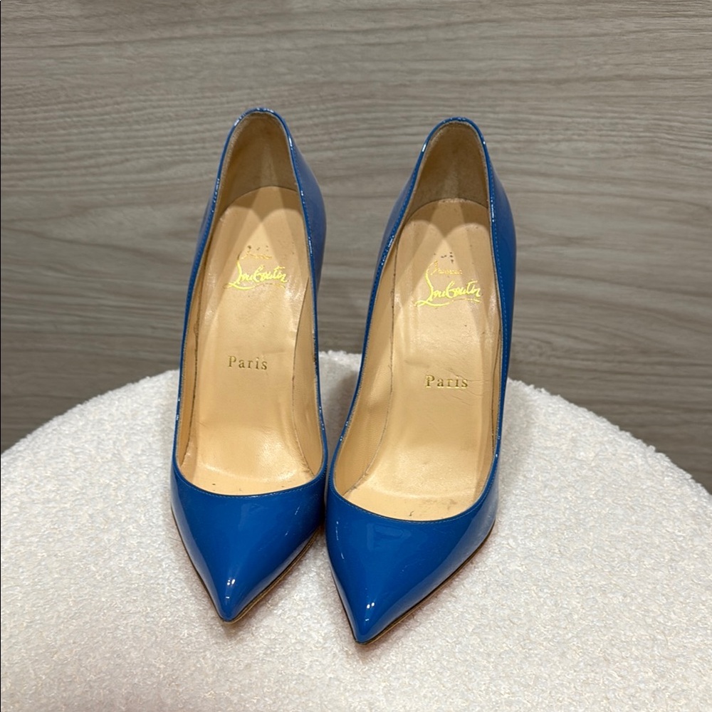 Christian Louboutin Blue Patent Leather Heels